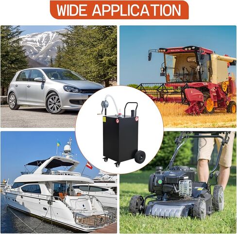 40 Gallon Portable Gas Caddy Gasoline Diesel Can Hand Siphon Pump With Rolling Flat-Free Solid Rubber Wheels for Boat, Atv, Car, Motorcycle in Saudi Arabia