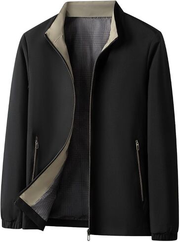 Men's Lightweight Jackets Casual Windbreaker Stylish Golf Full Zip Up Work Dress Business Varsity Jacket Waterproof in Saudi Arabia