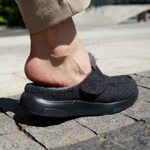 أحذية مشي رجالية من OrthoComfoot لتقويم العظام مع دعم للقوس: أحذية بدون كعب سهلة الارتداء لالتهاب اللفافة الأخمصية، قباقيب كاجوال للقدم المسطحة مزودة بخطاف وحلقة لتخفيف آلام القدم والكعب in Saudi Arabia