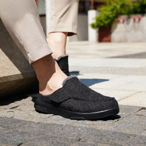أحذية مشي رجالية من OrthoComfoot لتقويم العظام مع دعم للقوس: أحذية بدون كعب سهلة الارتداء لالتهاب اللفافة الأخمصية، قباقيب كاجوال للقدم المسطحة مزودة بخطاف وحلقة لتخفيف آلام القدم والكعب in Saudi Arabia