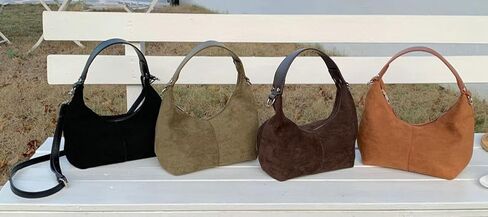 Suede Crescent Tote Bags for Women Vintage Shoulder Bag Brown Suede Handbag Casual Crossbody Bag Travel Work Purse in Saudi Arabia
