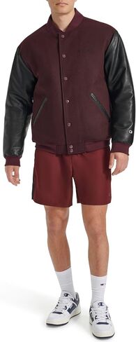 Champion Men's Letterman Varsity Bomber Jacket with Faux Leather Sleeves in Saudi Arabia