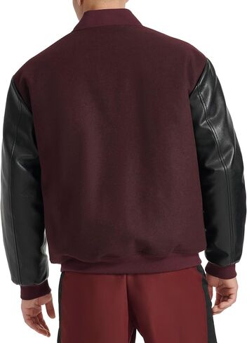 Champion Men's Letterman Varsity Bomber Jacket with Faux Leather Sleeves in Saudi Arabia