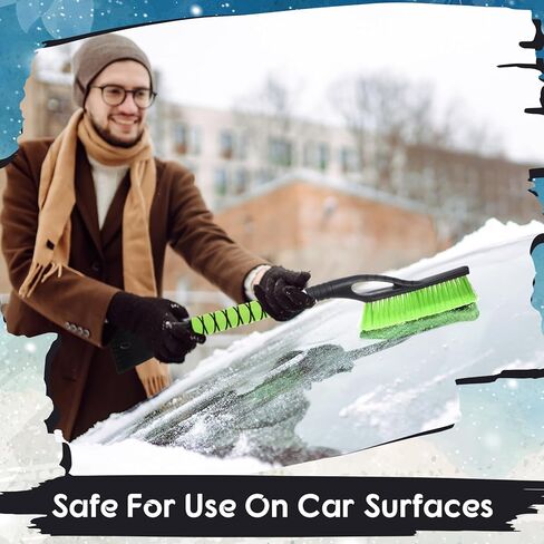 2 Pack 27" Snow Brush and Detachable Ice Scraper for Car Windshield and Window, Car Snow Scraper and Brush with Foam Grip for Cars, Trucks, SUVs, Winter Accessories(Blue) in Kuwait