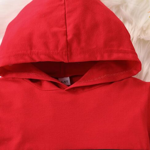Toddler Girls 2-Piece Monogrammed Patchwork Colorblock Set Hooded Long Sleeve Top and Pants Set in Kuwait