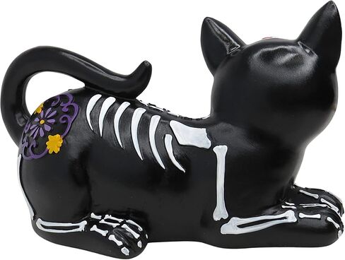 Needzo Dia De Los Muertos Figurines, Cat Day of The Dead Standing Decoration for Home, Catrina Halloween Sugar Skull Decor, 8.75 Inches in Saudi Arabia