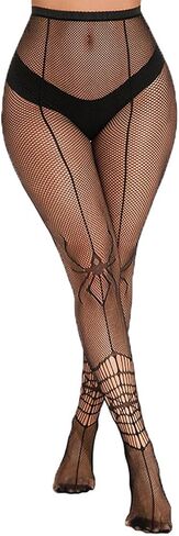 Black Snake Fishnet Tights for Women, Snake Print Tights Thigh High Pantyhose Stockings in Saudi Arabia