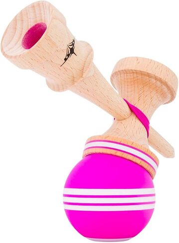 Kendama USA - Kaizen Triple Stripe Kendamas - for Players of All Levels, Carrying Bag Included (Pink & White) in Saudi Arabia