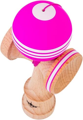 Kendama USA - Kaizen Triple Stripe Kendamas - for Players of All Levels, Carrying Bag Included (Pink & White) in Saudi Arabia