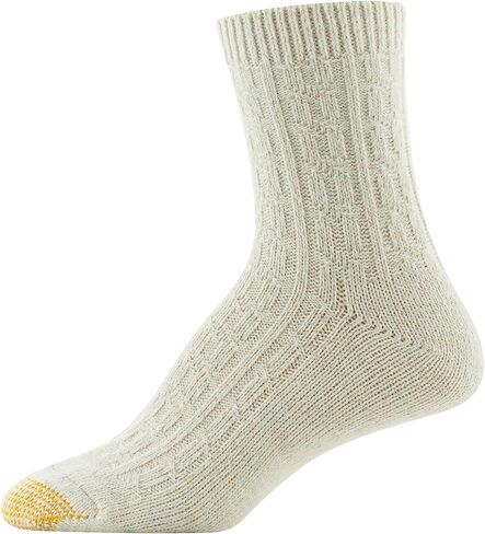 جوارب GOLDTOE للسيدات لامعة بطول متوسط ​​الطول، 3 أزواج، كريمي متنوع، مقاس الحذاء: 6-9 in Kuwait