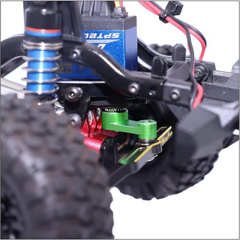 Hobby Fans Brass Steering Link and 25T Servo Horn Servo Arm with Linkage Set for TRX4M Upgrade Parts 1/18 RC Crawler Car (Green) in Saudi Arabia