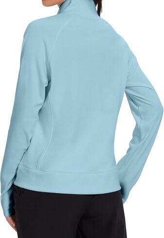 Women's Jacket Lightweight Zip Up Long Sleeve Workout Set With Thumb Holes in Saudi Arabia