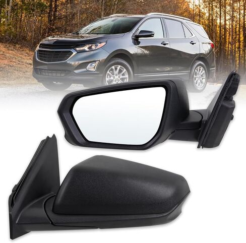 Right Passenger Side Mirror Compatible With 2018 2019 2020 2021 2022 2023 2024 Chevy Equinox With Manual Folding Power Glass Heated Matte Black Replace#84225383(5Pins) in Saudi Arabia