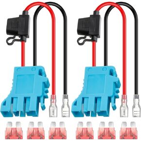 Saillong 2 Pack 12 AWG Wire Harness Connector Replacement Compatible with Peg-Perego 12 Volt SLA Battery Ride On Vehicle Boys and Girls Riding Toys, 4 Pins Connector Wire with 6 Pcs Fuse