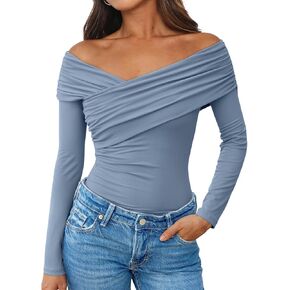 قمصان عصرية للسيدات مكشوفة الأكتاف، قمصان بأكمام طويلة، مثيرة وجذابة Y2K، ملابس خريف عصرية in Kuwait