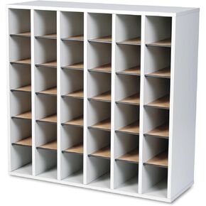 Safco Wooden Paper and Mail Organizer for Home Office and Classroom, Adjustable Shelves and Stackable, 36 Compartments, Black