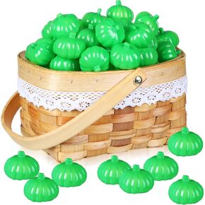 Thyle 100 Pcs Fall Artificial Pumpkins Bulk Small Orange Harvest Pumpkins Decorative Mini Fall Plastic Pumpkins Decorations for Thanksgiving Autumn Home Table Centerpiece Outdoor Wedding Party Decor