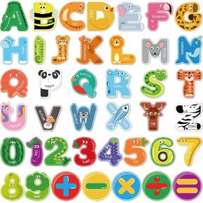 41 Pieces Magnetic Letters and Numbers Alphabet Magnets for Toddlers 3+ Classroom Educational Learning Toys Fridge Magnets for Kids Include 26 Colorful ABC Alphabet Letters, 10 Numbers and 5 Symbols