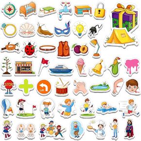 CVCC & CCVC Word Games, 50 Fridge Magnets for Kids, Refrigerator Magnets for Toddlers Phonics Games Learn to Read Spelling Speech Therapy Educational Learning Magnetic Toys for Whiteboard