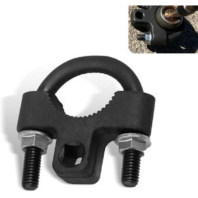 1 PC Auto Steering Wheel Inner Ball Head Rudder Wrench, 2.95" x 2.87" U-shaped Tooth Structure Rocker Arm Detach Installation Tool, Multifunctional Repair Accessories, for Most Cars (Black)