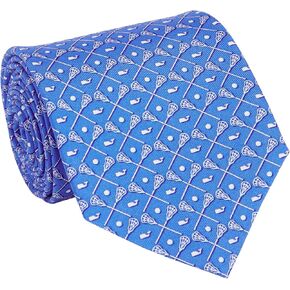 vineyard vines Men's Crossed Lacrosse Sticks Printed Tie, Hull Blue, 58