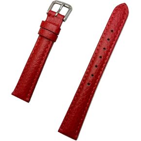 14mm Red, Genuine Leather Watchband | Matte Quality, Lightly Padded, Replacement Wrist Watchstrap that brings New Life to Any Watch (Womens Standard Length)