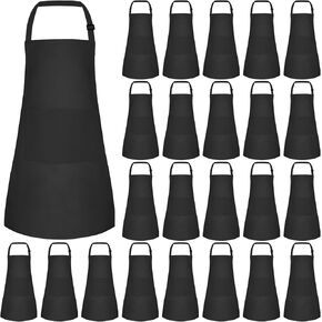 Morcheiong 8/12/24 Pack Adjustable Kids Apron Bulk with 2 Pockets Toddler Apron Kids Painting Aprons for Baking Painting