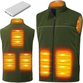 LABCOOL Heated Vest for Men Women with Ultra-Soft Microfleece, 12000mAh Battery Pack, USB Rechargeable Body Warmer