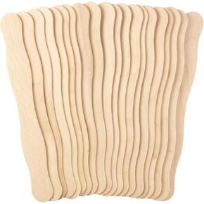 8 inch Fan Handles Wood Wavy Sticks Craft Sticks for DIY Crafting Supplies, Wedding Fans, Large Popsicle (20 Pcs)