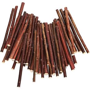 TEHAUX 50pcs Craft Sticks, 6 inch Long Wood Log Sticks 0.2 inch in Diameter Wooden Sticks for Crafts Natural Twigs Sticks Natural Birch Wood Sticks for Christmas Sticks DIY Crafts Photo Props