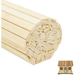 50 Pcs Natural Bamboo Thin Wood Strips 15.5 Inches Long Craft Popsicle Balsa Sticks DIY Bamboo Plank for House Aircraft Ship Boat School Projects Trim Molding Building Supplies, 3x9x400mm