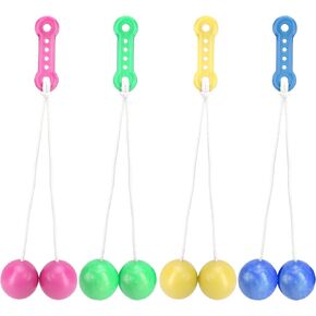 4PCS Click Balls On A String, A Novelty Sensory Toy, 1970 70’s Fine Vintage Style Gifts for Motor Skills, Holiday, Birthday, Stocking Stuffers, Outdoor & Indoor Funplay (Blue, Yellow, Green, Pink)