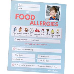 مذكرة من AllerMates للفصول الدراسية لحساسية الطعام للإخطار بحساسية الأطفال - عبوتان