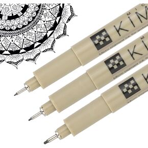 PATIKIL Micro Pen Fineliner Pens Set, 3Pcs Multiliner Fine Point Drawing Pens Waterproof for Archival Artist Calligraphy Illustration Journaling Sketch, Black