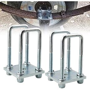 RYANSTAR RACING 5 1/4" Long 2" Wide U Bolt Kit Compatible with 2x2 Axle Boat Trailer Axle Leaf Springs Square U Bolts 2 inch Wide Trailer U Bolt Kit