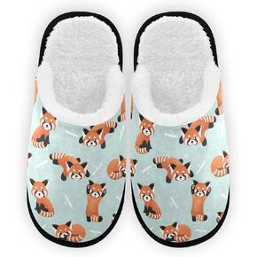 Cute Red Panda Slippers, Soft Memory Foam Non-Slip Indoor House Slippers Home Shoes for Bedroom Travel Hotel Spa