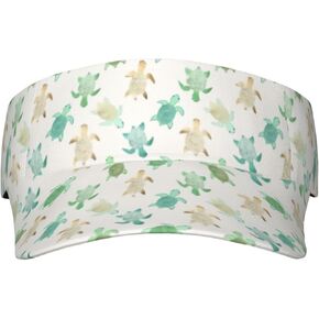 Sea Turtle Flowers Hats for Women Men Animal Sports Sun Visor Hats Adjustable Running Golf Folding Cap