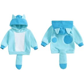 Blue Dog Costume For Toddler Baby Boys Girl Halloween Costume Hoodie Ear Sweatshirt Shirt Tails Halloween Outfit …