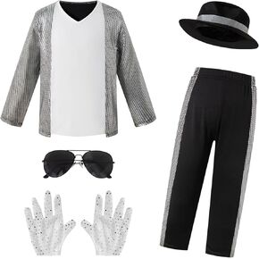 Okbebe Kids Dance Star Costume Halloween Boys 80s 90s Pop Stage Cosplay Costumes
