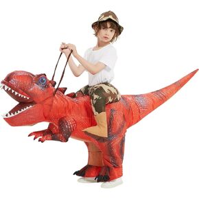 GOOSH Inflatable Dinosaur Costume for Kids Riding T Rex Funny Blow Up Boys Girls Costume for Halloween Fancy Party Cosplay