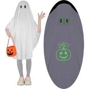 Unisex Ghost Costume Kids,Scary Costume Glow in the Dark Halloween Costume for Boys Toddler