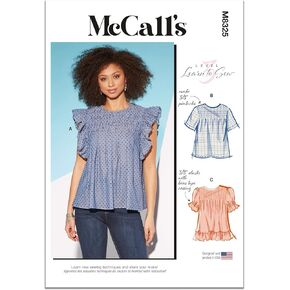 McCall's Misses' Tops Sewing Pattern Kit, Design Code M8325, Sizes LRG-XLG-XXL