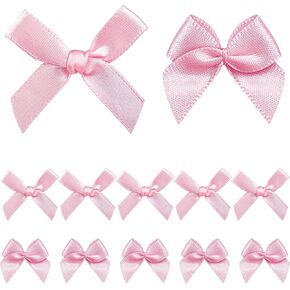 HFKPJRT 300Pcs Mini Pink Bows - 1.5" Mini Bows for Crafts, Mini Satin Bows for Gift Wrapping, Mini Ribbon Bows for DIY, Baby Shower, Birthday Party, Wedding Decorations, Christmas Bows for Present