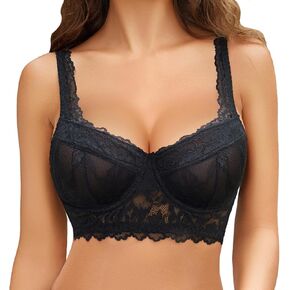Avidlove Sexy Bras for Women Lace Bralettes with Underwire Push Up Women's Balconette Lingeries Bra