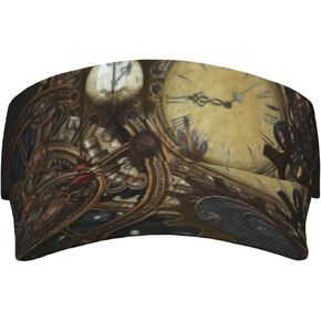 Steampunk Clocks Visor Hats Women Men Fashion Sun Hat Steampunk Visors Adjustable Sport Wide Brim Cap