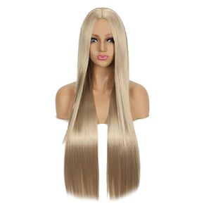 Women Synthetic Long Straight Centre-parted Wig 31.5inch Resistant Fiber Costume Wig 80cm for Halloween Anime Cosplay