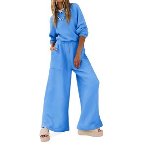 Yousify Women Trendy Rompers 2024 Fall Wide Leg Long Sleeve Jumpsuits Casual Sweatshirt One-Piece Outfit Backless Cutout in Kuwait