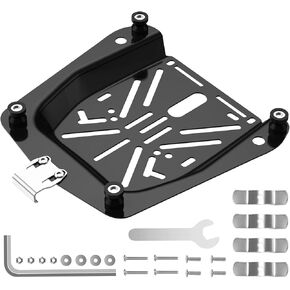 Motorcycle Top Case Mounting Plate, Aluminum Alloy Base Plate Mounting Bracket Include Needing Hardware, Quick Release Tail Baseboard Universal for LESANM 65L Motorcycle Aluminum Top Case
