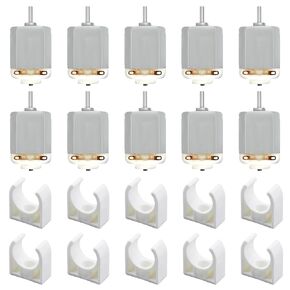 10Pcs DC Motor 1-6V Electric Motor with Holder 130 Motor Round Shaft Micro Mini Motor for Robotics Projects, RC Boat DIY Airplane Car, Science Experiments