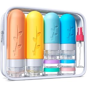 18 Pack travel Bottles for Toiletries, Silicone TSA Approved Travel Containers Leak Proof Refillable Travel Essentials for Shampoo Conditioner Lotion toiletry bottles